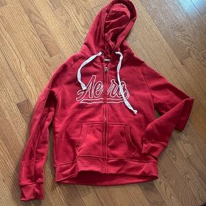 Aeropostale Red Zip-Up Hoodie